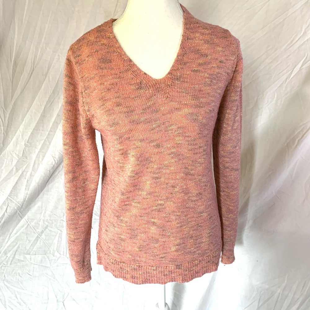 Feminine Women’s Large Sweater Soft Pink Knit Sparkle‎ Barbie Y2K Adorable Sweet